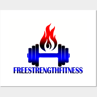 Free Strength Fitness Blue and Red Posters and Art